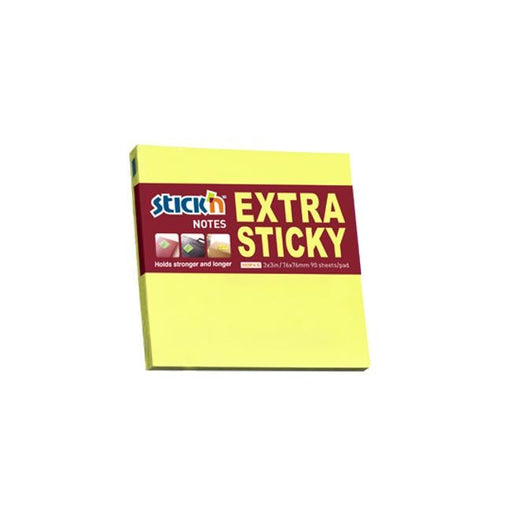 Stick’n Note Extra Sticky 76x76mm 90 Sheet Neon Lemon-Officecentre
