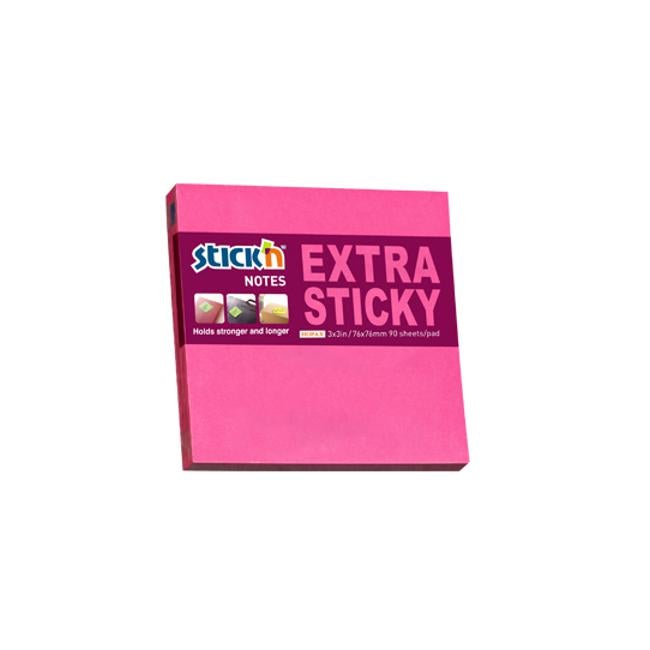 Stick’n Note Extra Sticky 76x76mm 90 Sheet Neon Magenta-Officecentre