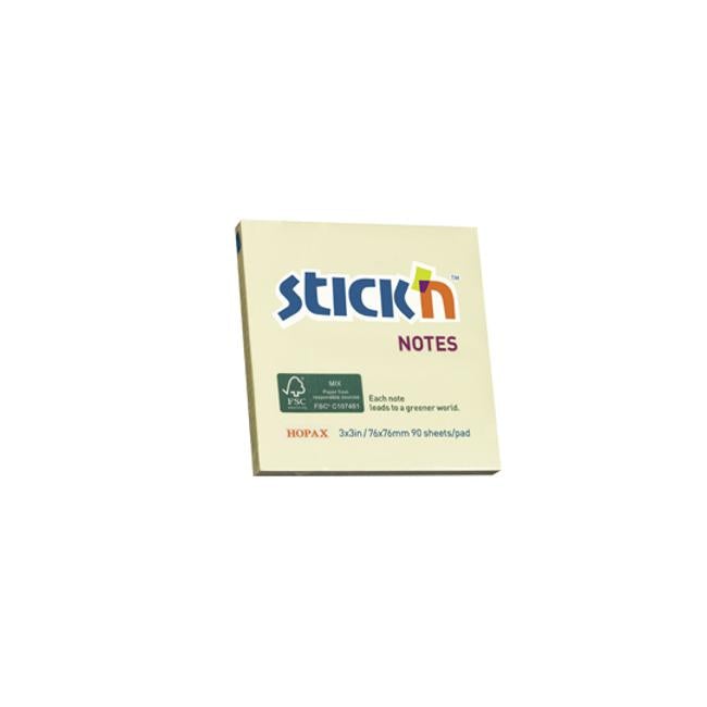 Stick’n Note FSC Mix Credit 76x76mm 90 Sheets Yellow-Officecentre