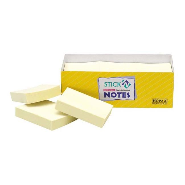 Stick’n Note Yellow 38x50mm 100 Sheet Pad Pack 12-Officecentre