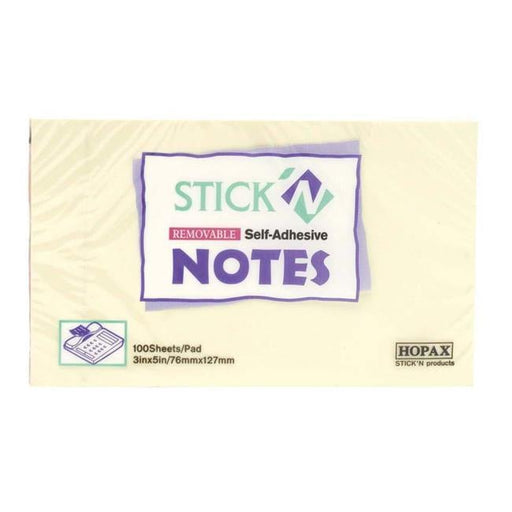 Stick’n Note Yellow 76x 127mm 100 Sheet Pad-Officecentre