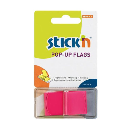Stick’n Pop Up Flags Pink Neon 45x25mm 50 Sheets-Officecentre