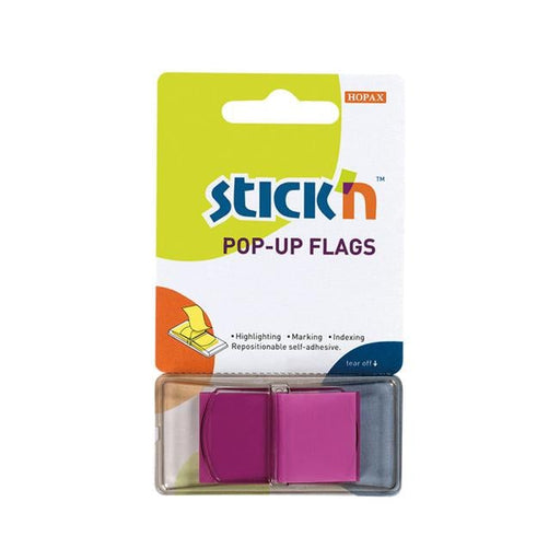 Stick’n Pop Up Flags Purple Neon 45x25mm 50 Sheets-Officecentre