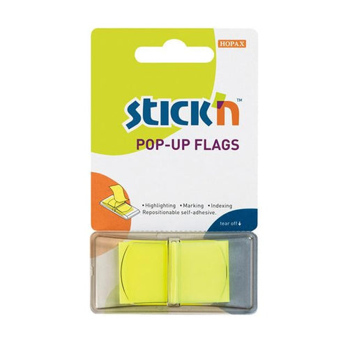 Stick’n Pop Up Flags Yellow Neon 45x25mm 50 Sheets-Officecentre