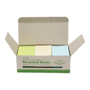 Stick’n Recycled Notes 38x50mm 100 Sheet Assorted Box 12-Officecentre