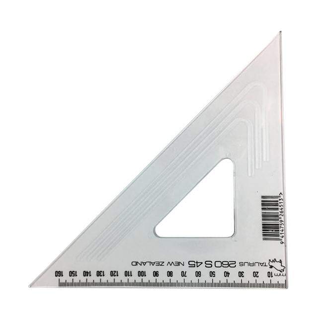 Taurus Set Square 26cm Straight Edged 45 Degrees-Officecentre