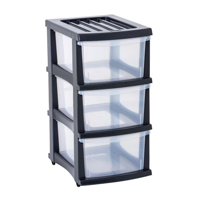 Taurus storage organiser 3 drawer grey-Officecentre
