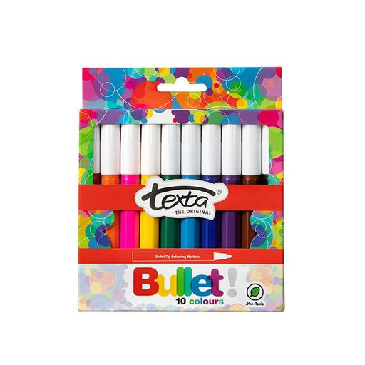 Texta bullet tip colouring marker wallet 10-Officecentre
