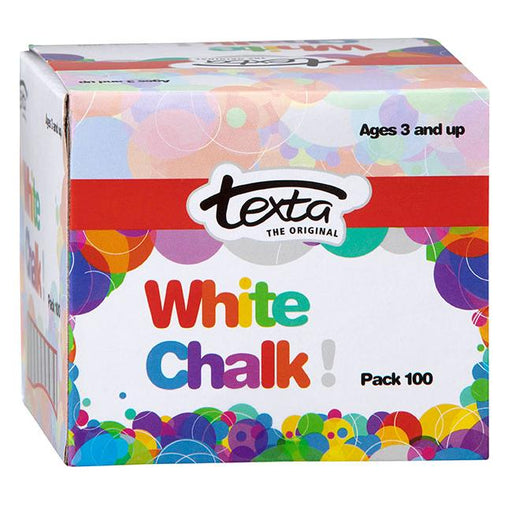 Texta chalk white pk100-Officecentre