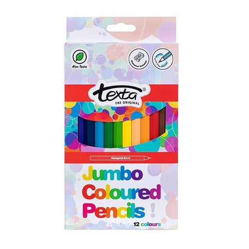 Texta coloured pencils jumbo astd pk12-Officecentre