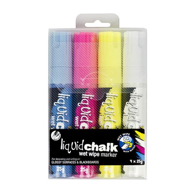 Texta liquid chalk marker wet wipe astd wallet 4 bullet-Officecentre