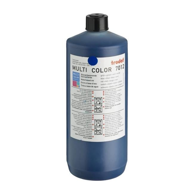 Trodat Rubber Stamp Ink 1 Litre 7012 Blue-Officecentre