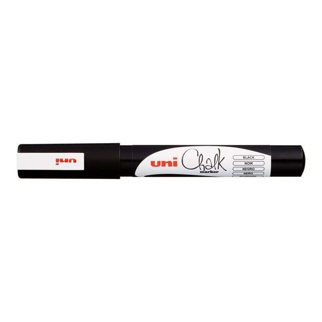 Uni Chalk Marker 0.9-1.3mm Bullet Tip Black PWE-3MS-Officecentre