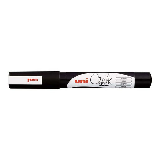 Uni Chalk Marker 0.9-1.3mm Bullet Tip Black PWE-3MS-Officecentre