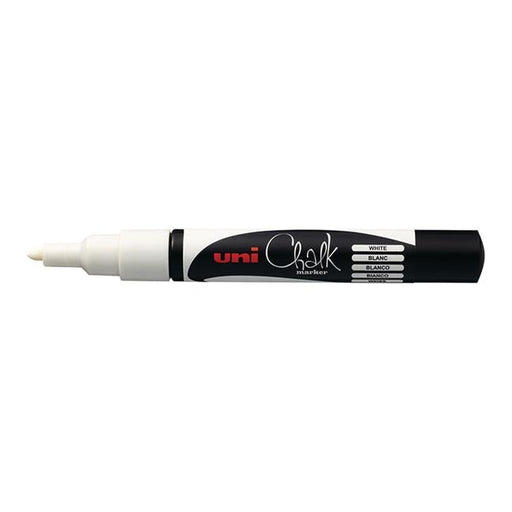 Uni Chalk Marker 0.9-1.3mm Bullet Tip White PWE-3MS-Officecentre