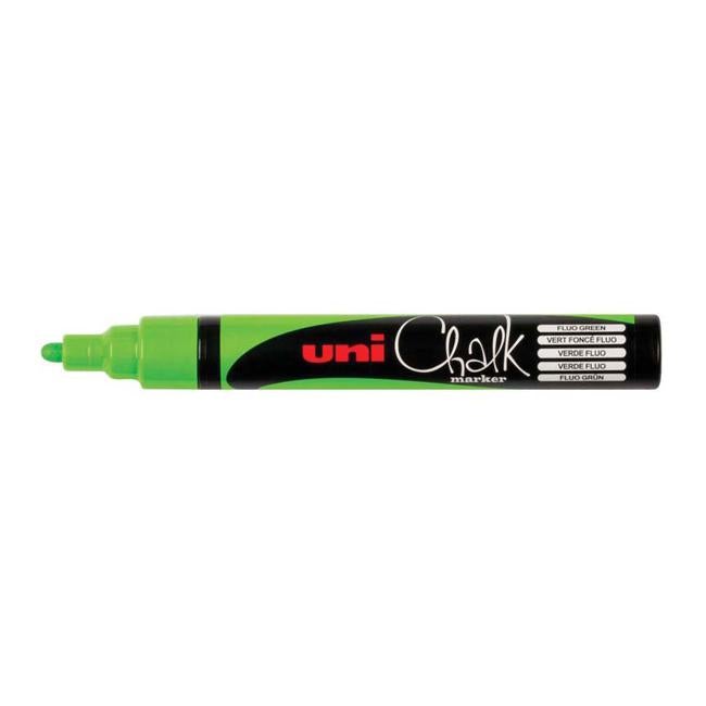 Uni Chalk Marker 1.8-2.5mm Bullet Tip Fluoro Green PWE-5M-Officecentre