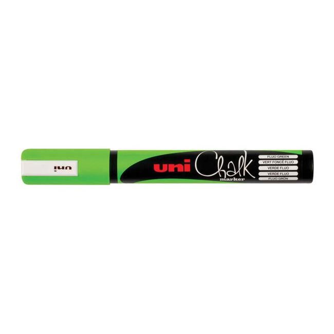 Uni Chalk Marker 1.8-2.5mm Bullet Tip Fluoro Green PWE-5M-Officecentre