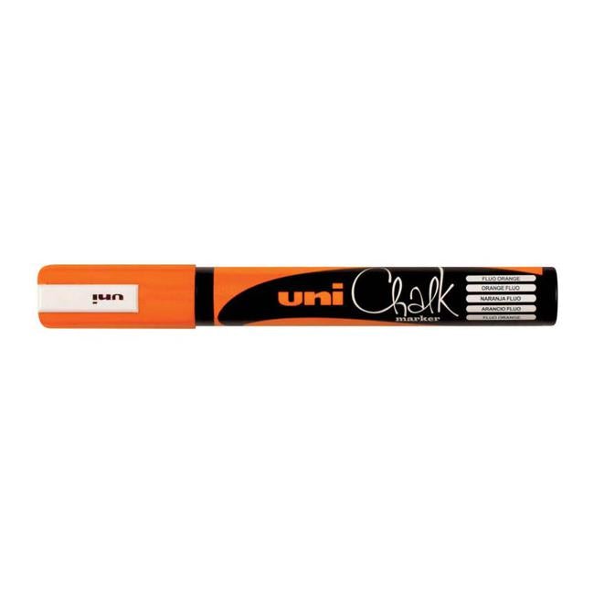 Uni Chalk Marker 1.8-2.5mm Bullet Tip Fluoro Orange PWE-5M-Officecentre