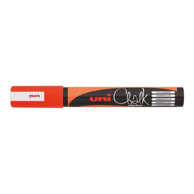 Uni Chalk Marker 1.8-2.5mm Bullet Tip Fluoro Orange PWE-5M-Officecentre