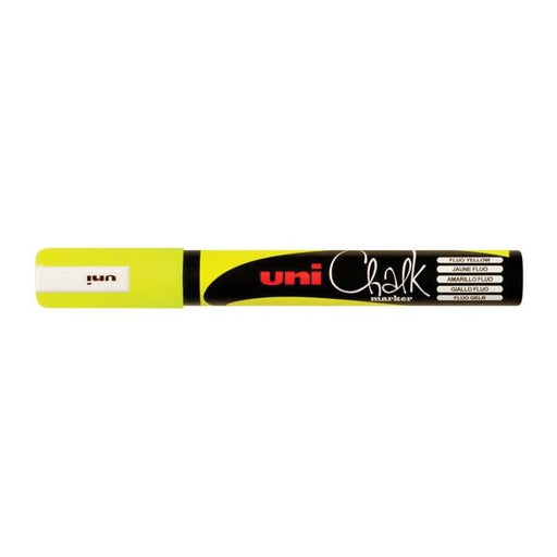 Uni Chalk Marker 1.8-2.5mm Bullet Tip Fluoro Yellow PWE-5M-Officecentre