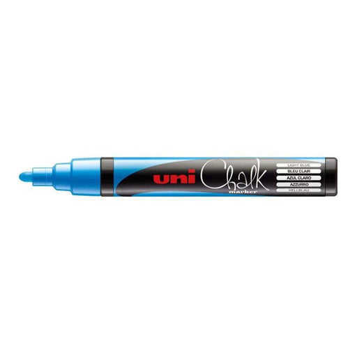 Uni Chalk Marker 1.8-2.5mm Bullet Tip Light Blue PWE-5M-Officecentre