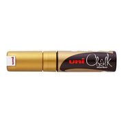 Uni Chalk Marker 8.0mm Chisel Tip Gold PWE-8K-Officecentre