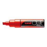 Uni Chalk Marker 8.0mm Chisel Tip Red PWE-8K-Officecentre