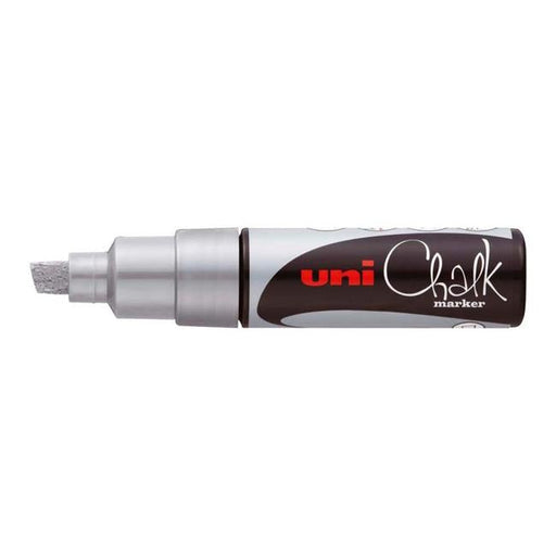 Uni Chalk Marker 8.0mm Chisel Tip Silver PWE-8K-Officecentre