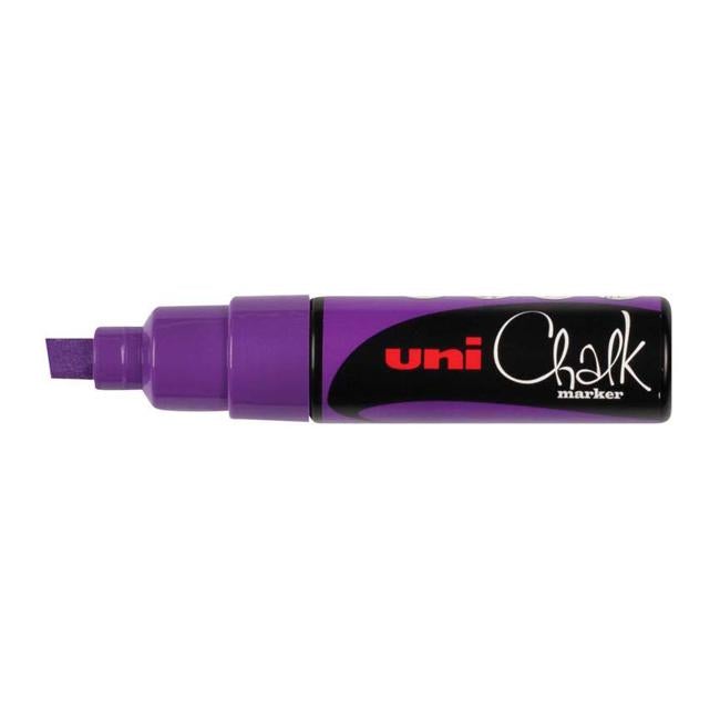 Uni Chalk Marker 8.0mm Chisel Tip Violet PWE-8K-Officecentre