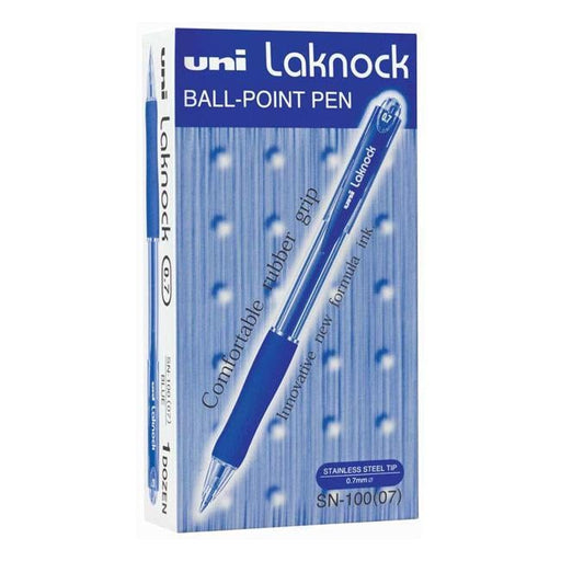 Uni Laknock 0.7mm Retractable Fine Blue SN-100-Officecentre