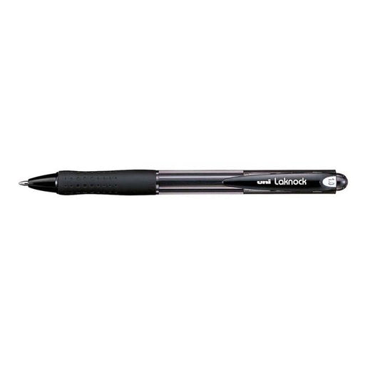 Uni Laknock 1.0mm Retractable Medium Black SN-100-Officecentre