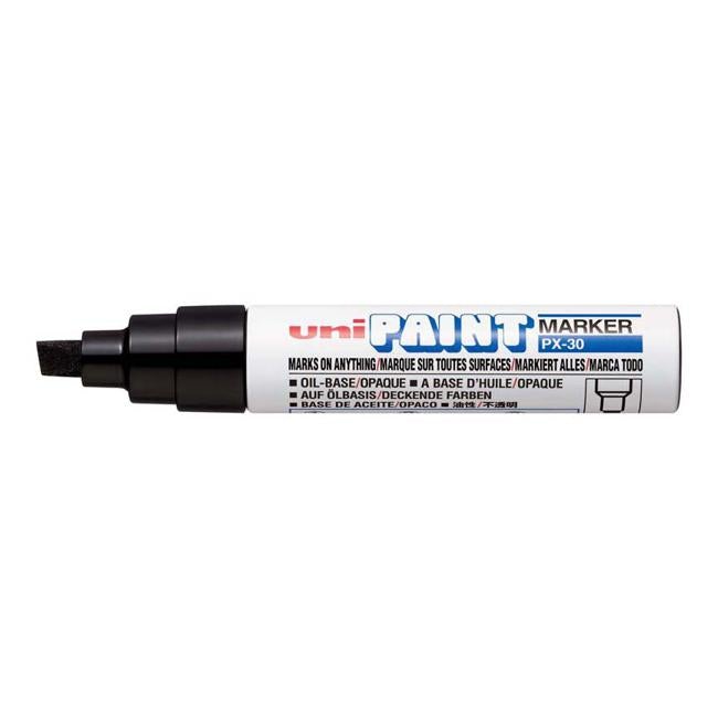 Uni Paint Marker 4.0-8.5mm Chisel Tip Black PX-30-Officecentre