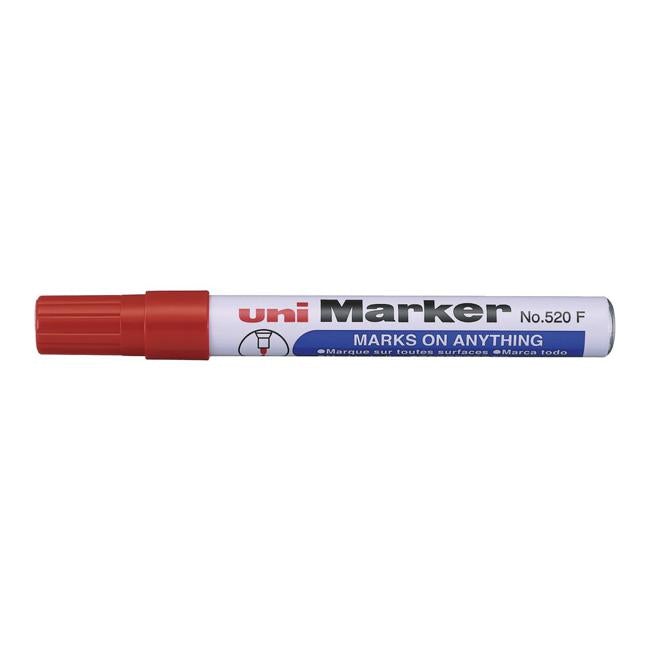 Uni Permanent Bullet Tip Marker Red 520-Officecentre