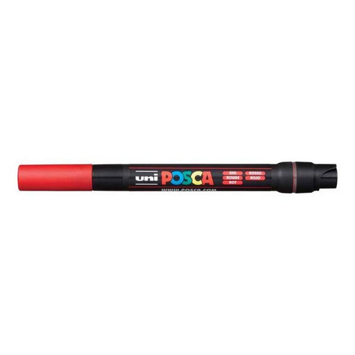 Uni Posca Marker 0.1-10.0mm Brush Tip Red PCF-350-Officecentre