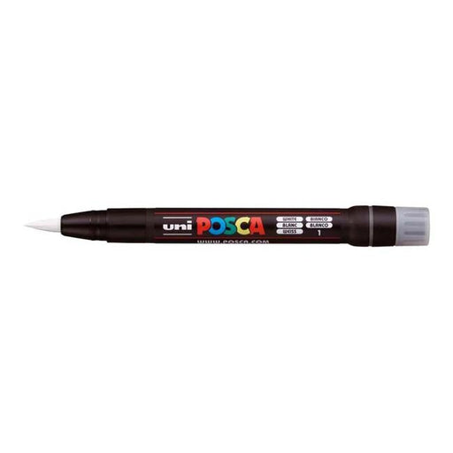Uni Posca Marker 0.1-10.0mm Brush Tip White PCF-350-Officecentre