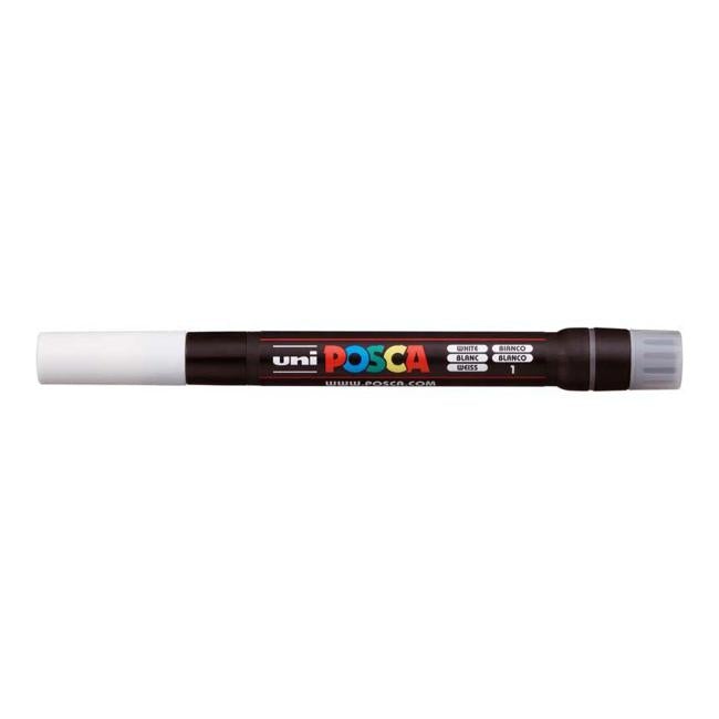 Uni Posca Marker 0.1-10.0mm Brush Tip White PCF-350-Officecentre