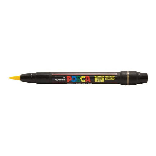 Uni Posca Marker 0.1-10.0mm Brush Tip Yellow PCF-350-Officecentre