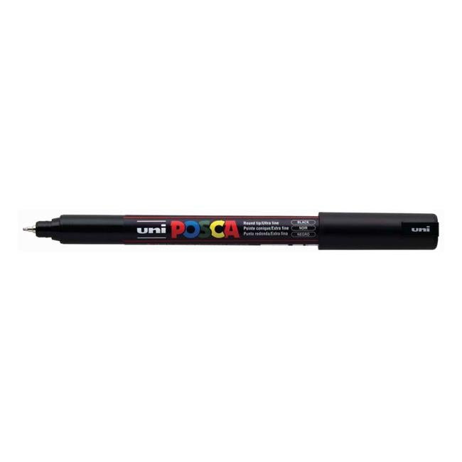 Uni Posca Marker 0.7mm Ultra-Fine Pin Tip Black PC-1MR-Officecentre