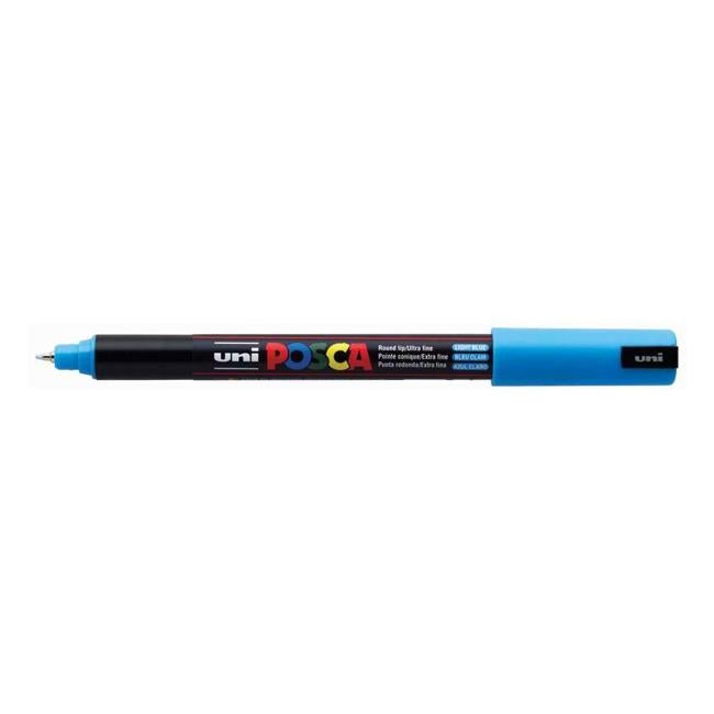 Uni Posca Marker 0.7mm Ultra-Fine Pin Tip Light Blue PC-1MR-Officecentre