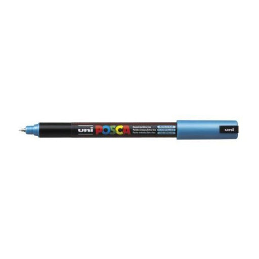 Uni Posca Marker 0.7mm Ultra-Fine Pin Tip Met Blue PC-1MR-Officecentre