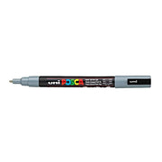 Uni Posca Marker 0.7mm Ultra-Fine Round Tip Grey PC-1M-Officecentre