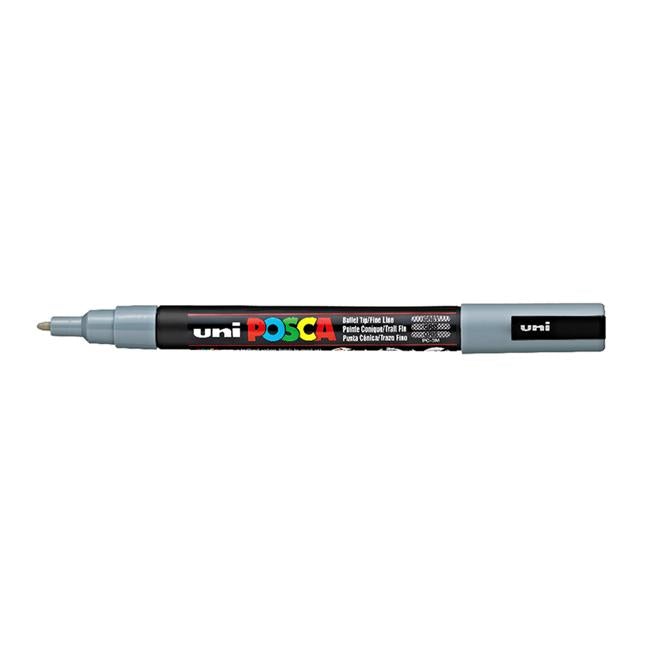 Uni Posca Marker 0.7mm Ultra-Fine Round Tip Grey PC-1M-Officecentre