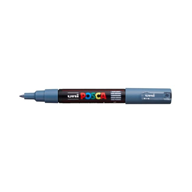 Uni Posca Marker 0.7mm Ultra-Fine Round Tip Slate Grey PC-1M-Officecentre