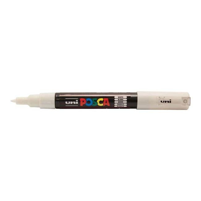 Uni Posca Marker 0.7mm Ultra-Fine Round Tip White PC-1M-Officecentre