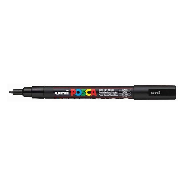 Uni Posca Marker 0.9-1.3mm Fine Black PC-3M-Officecentre