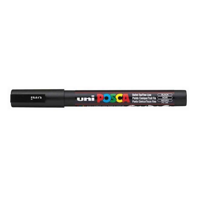 Uni Posca Marker 0.9-1.3mm Fine Black PC-3M-Officecentre