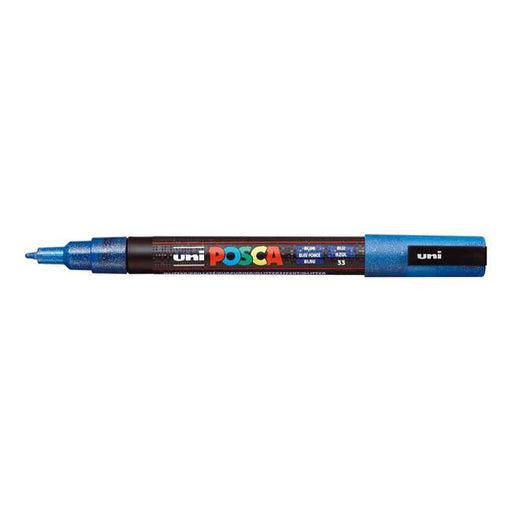 Uni Posca Marker 0.9-1.3mm Fine Glitter Blue PC-3M-Officecentre