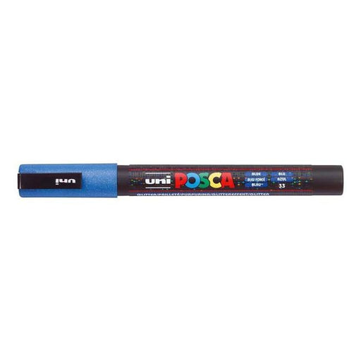 Uni Posca Marker 0.9-1.3mm Fine Glitter Blue PC-3M-Officecentre