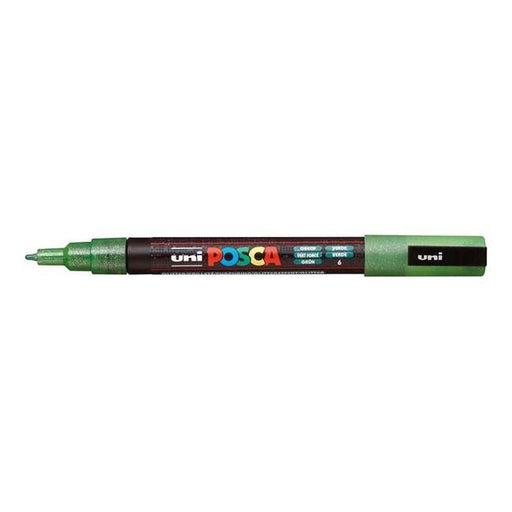 Uni Posca Marker 0.9-1.3mm Fine Glitter Green PC-3M-Officecentre