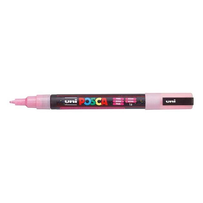 Uni Posca Marker 0.9-1.3mm Fine Glitter Pink PC-3M-Officecentre